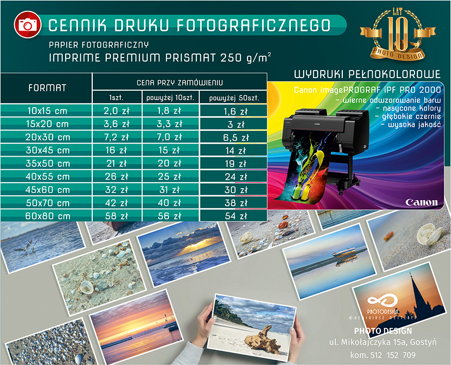 Cennik FOTO FINEART Imprime PRISMAT m